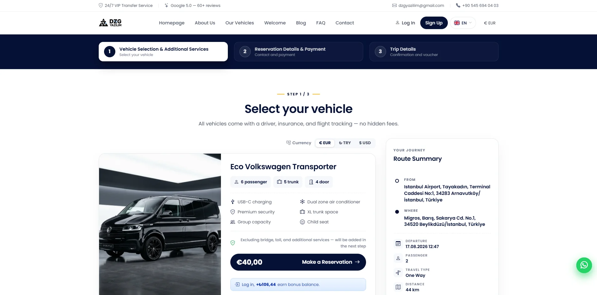 DZG VIP Transfer & Chauffeur Booking Platform